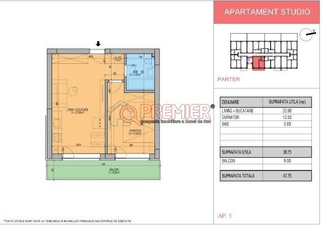 Popesti Leordeni, Primarie, 2 camere tip studio